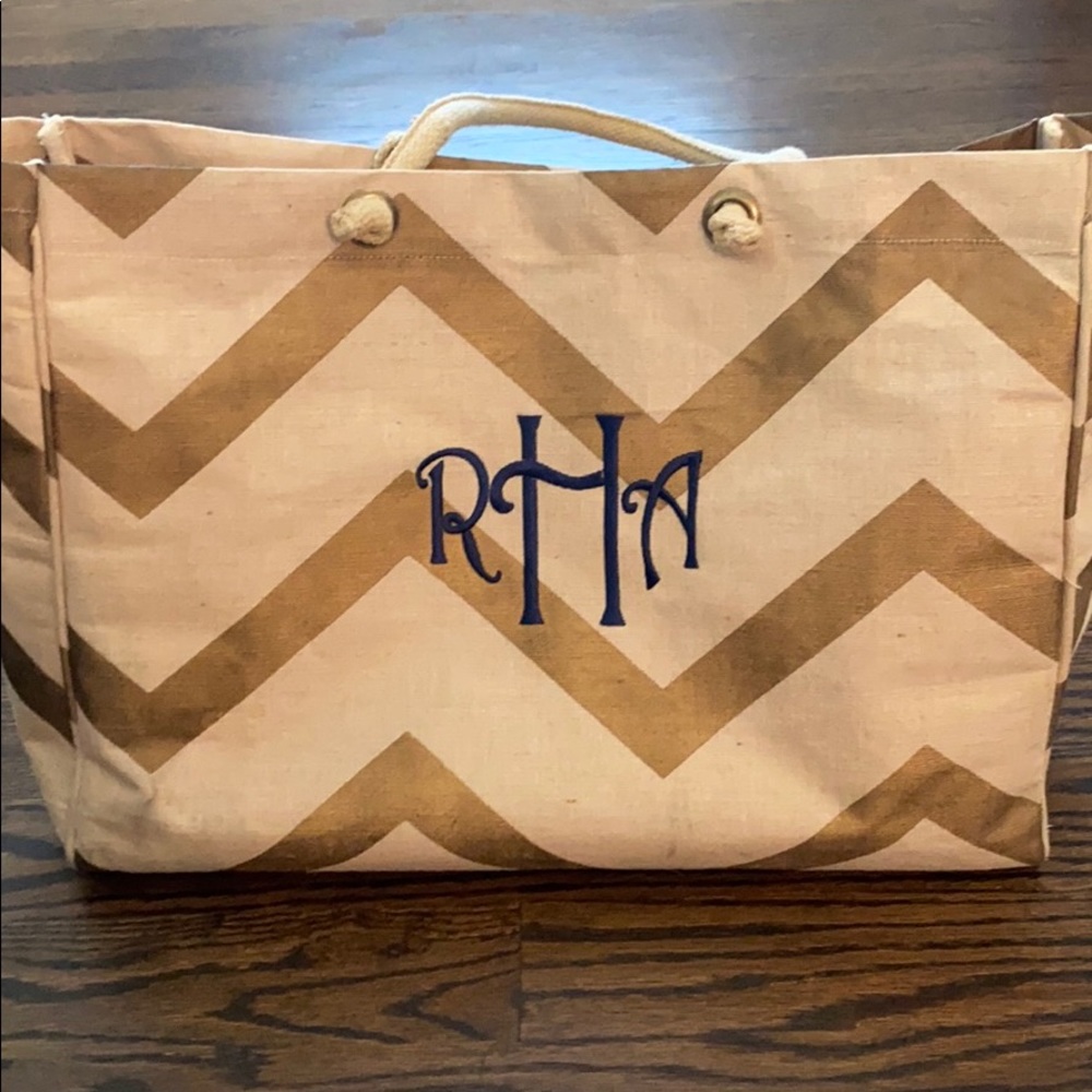 RAH monogram chevron tote bag